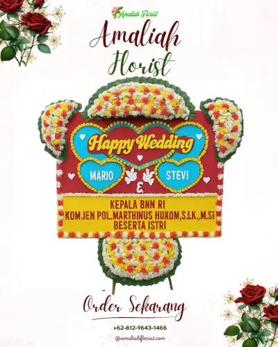 Karangan Papan Bunga Pernikahan di Wargajaya